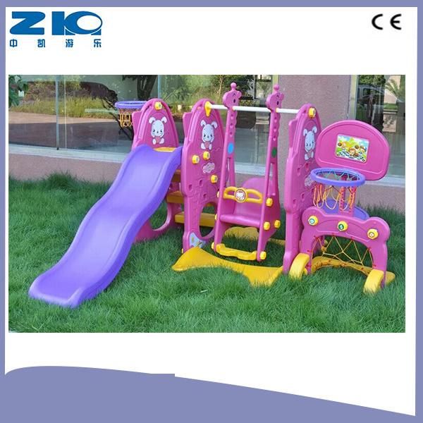 Plastic Kids Indoor Playground Swing and Slide with Basket Set