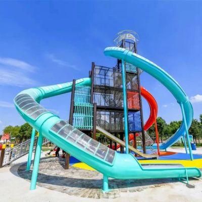 Park Children Outdoor Playground Equipment Community Stainless Steel Slide Climbing