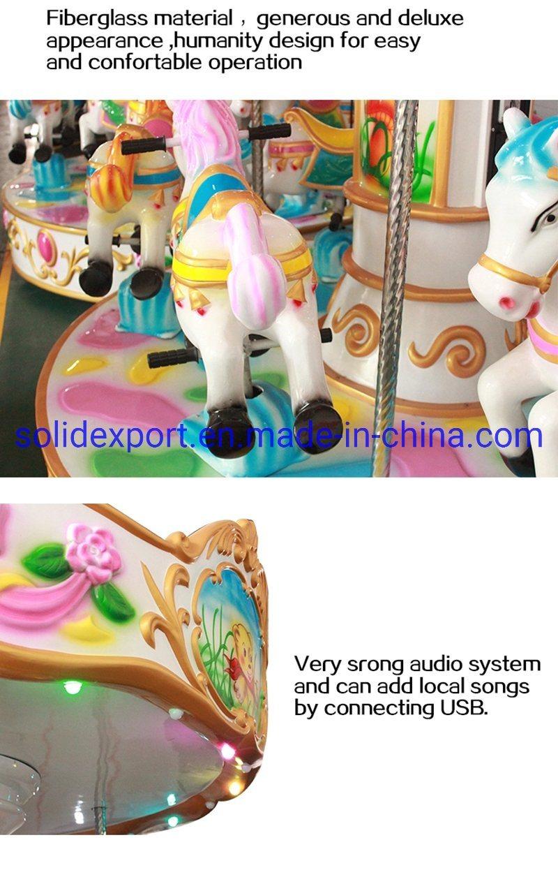 Amusement Coin Operated Game Machine Small Merry Go Round Carousel