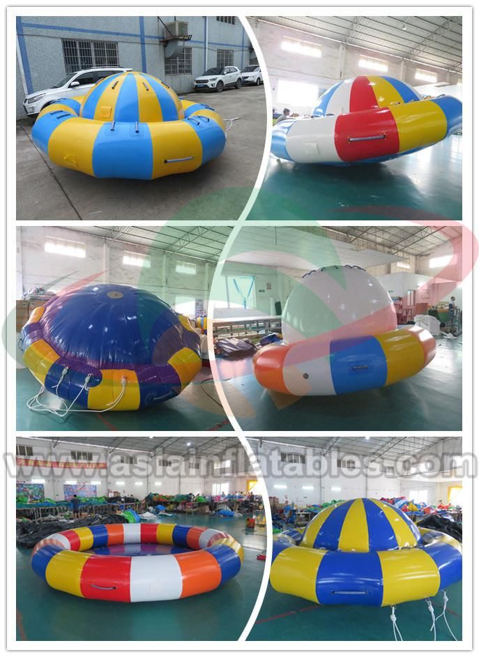 Water Park Equipment Inflatable Flying Disco Boat, Human Inflatable Water Game