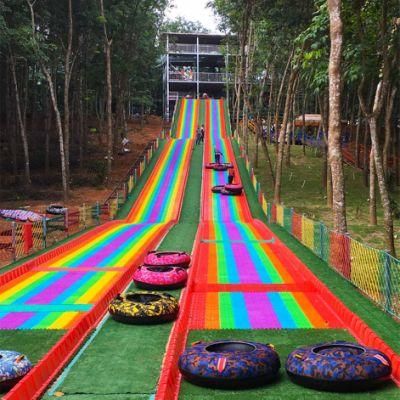 Net Red Outdoor Grass Rainbow Slide Kids Park Playground Equipment