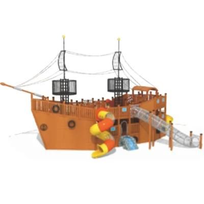 Kids Community Park Outdoor Playground Equipment Wooden Pirate Ship QS18