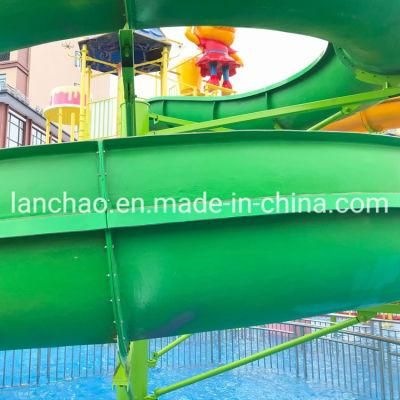 Open Fiberglass Spiral Slide for Water Park Swimming Pool