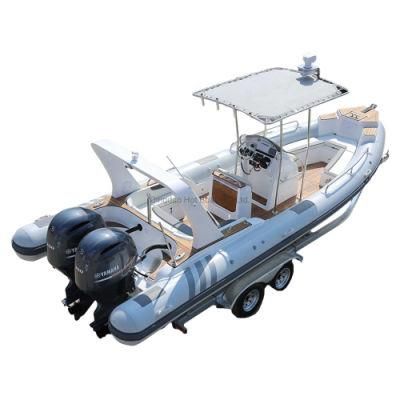CE 25feet 7.6m Fiberglass Rigid Hull Orca Hypalon Mehler Heytex PVC Tube Inflatable Fishing Boat Cruiser Boat Panga Boat