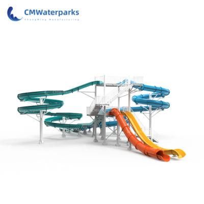 Factory Direct Sales Water Park Fiberglass Water Slide Combination Slide for Outdoor