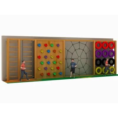Cheap Children Adventure Funny Wooden Climbing Wall Frames for Small Gardens Outside Playground Equipment