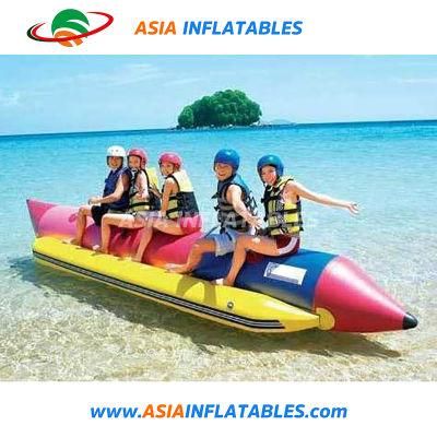 Inflatable Yellow Crocodile Boat for Water Games, Inflatable Banana Boat