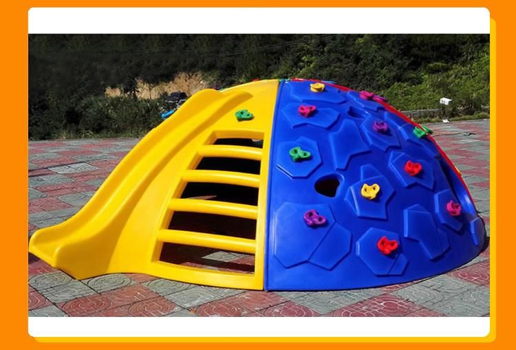 Indoor Outdoor Playground Equipment Plastic Climbing Wall with Slide Dome Toys