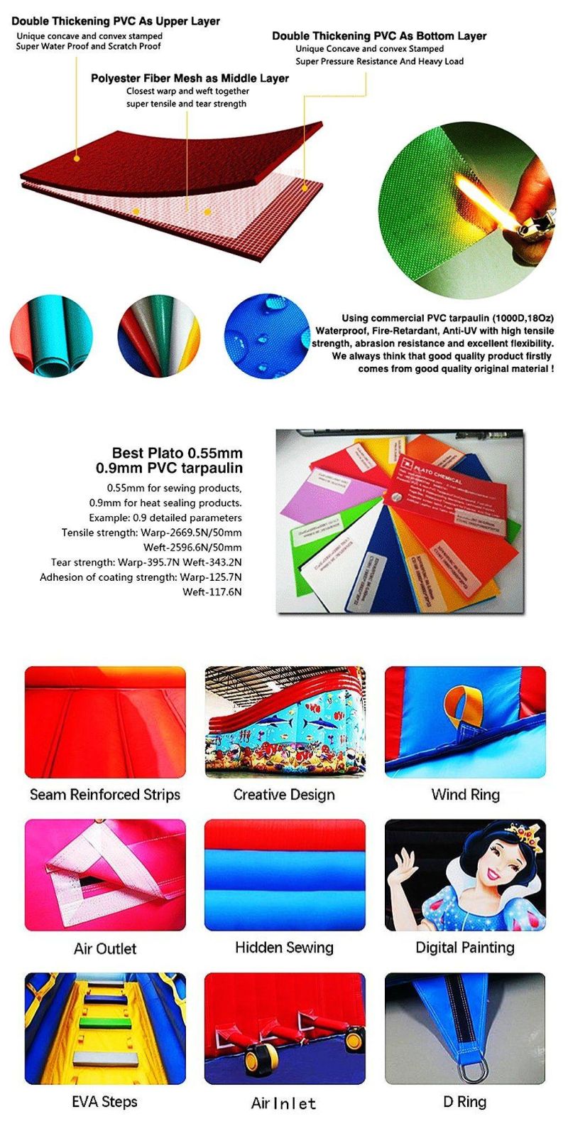 Good Quality PVC Kids Funworld Inflatables Bounce House Art Zoo Animal Bouncy Castle