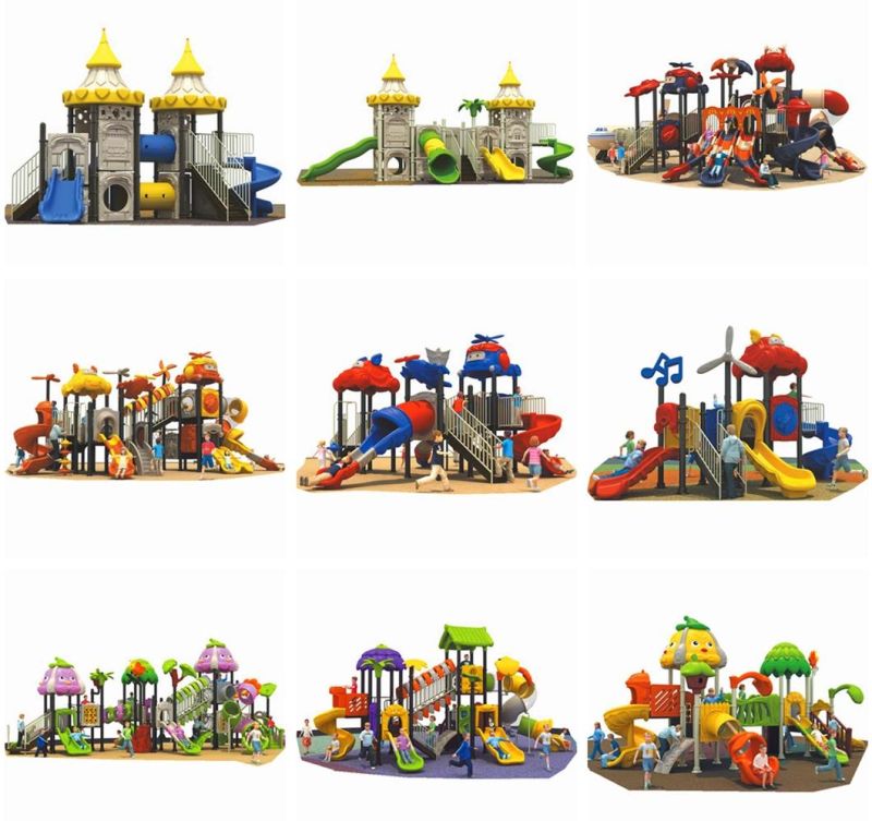 Outdoor Children′s Playground Amusement Park Equipment Plastic Blue Slide 356b