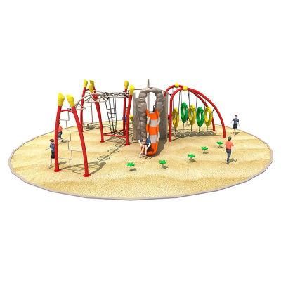 Jinshi Colorful Outdoor Playground Steel Pipe Rope Playsets Toddler Playhouse Kids Climbing