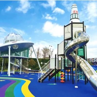 Customized Kids Outdoor Playground Equipment Community Large Slide Climbing Set
