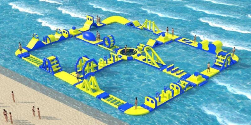 35m X 40m Giant Water Park Inflatable Water Obstacle Course, Inflatable Pool Obstacle, Resort Entertainment Park