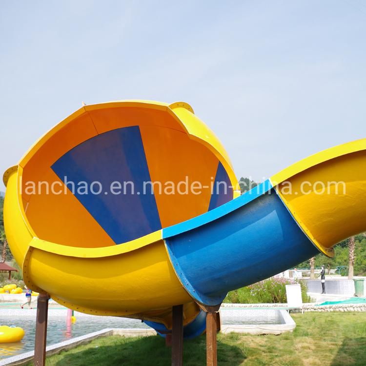 2-Person Fiberglass Small Trumpet Slide for Water Park