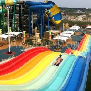 Racing Multislide Rainbow Fiberglass Water Slide by Water Park Equipment Manufacturer