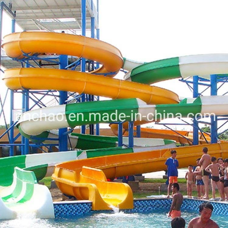 Lanchao Outdoor Fiberglass Combination Spiral Water Slide Tube for Adult