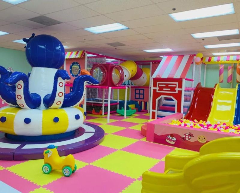 Theme Park Flooring Indoor Playground Mat EVA Blue Ocean