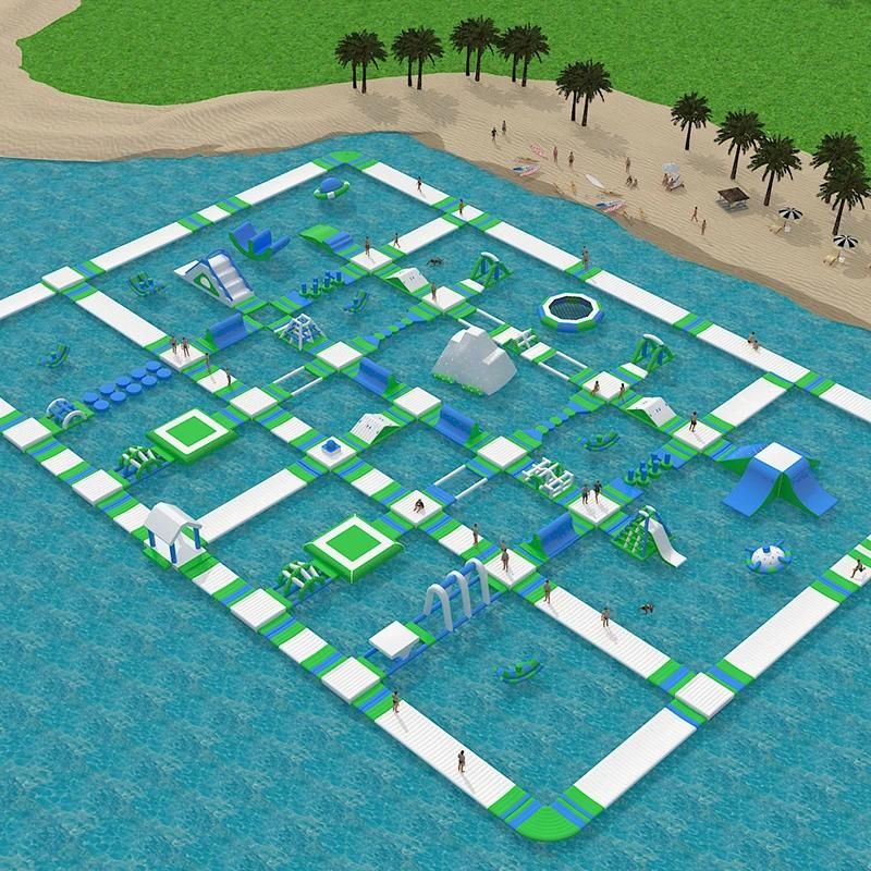 70m X 50m Inflatable Aqua Park Adult and Kids Size Floating Water Park, Outdoor Public Water Game