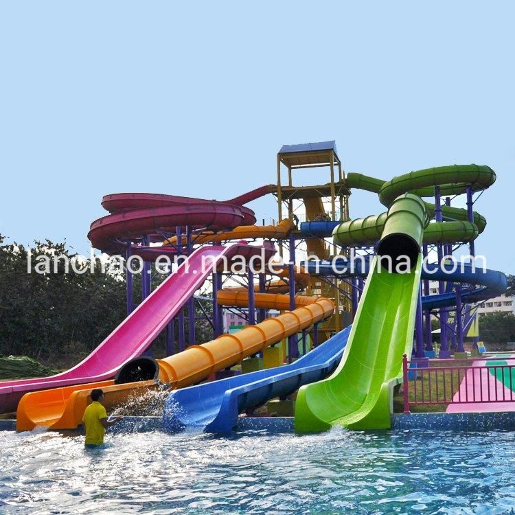 Swimming Pool Amusement Park Fiberglass Thrilling Water Slide