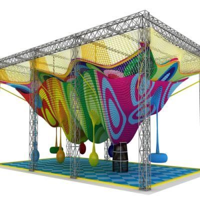 New Design Fashion Rainbow Climbing Net Playground with Tunnel for Preschool