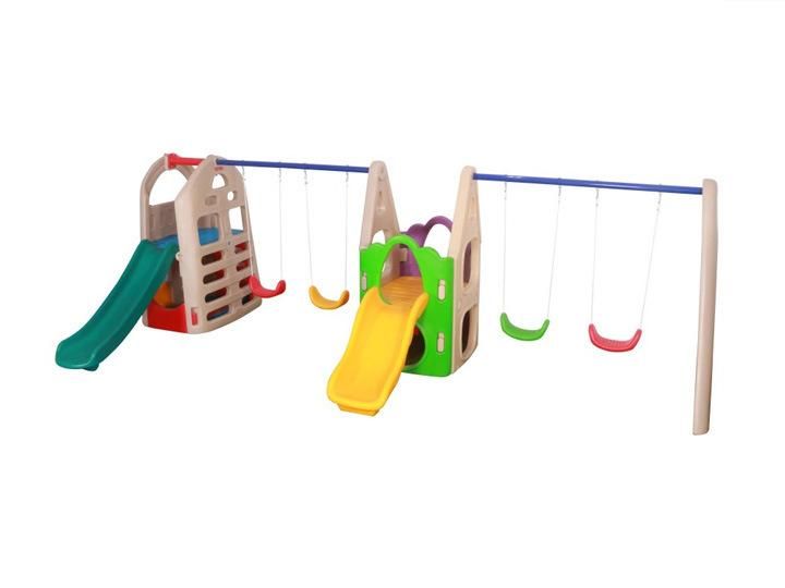 China Kids Indoor Plastic Swing and Slide Set