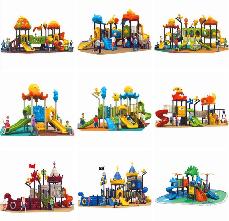 Community Outdoor Playground Plastic Slide Kids Amusement Park Equipment 275b
