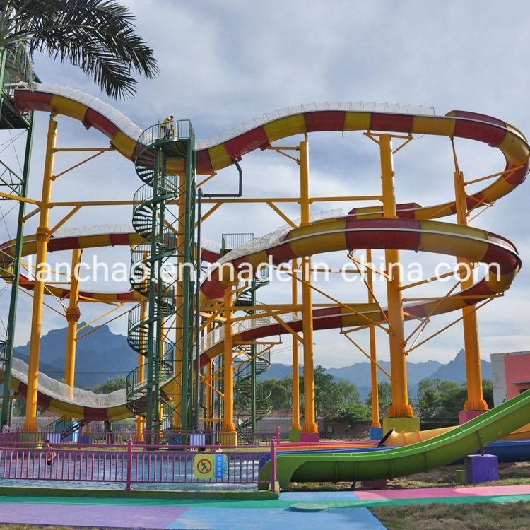 Large Outdoor Fiberglass Water Park Tube Slides