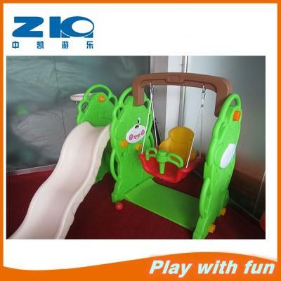 Indoor Playground Bear Plastic Slide and Swing Set for Kids