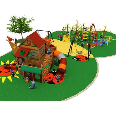 Cartoon Design Amusement Park Equipment Kids Slide Climbing Physical Training Outdoor Playground