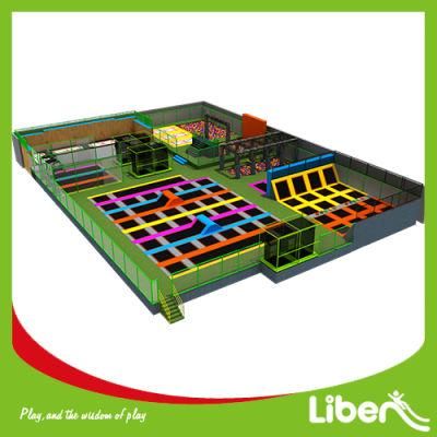 Large Indoor Foam Pit Trampoline Park Design with Ninja Course