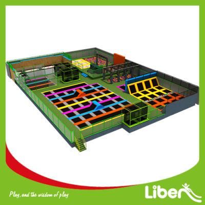 Large Indoor Foam Pit Trampoline Park Design with Ninja Course