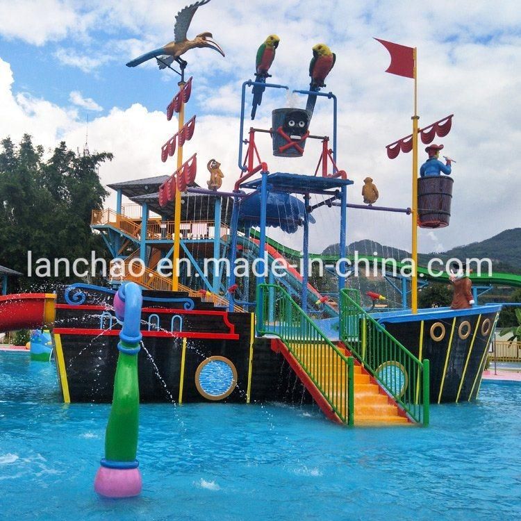 Interactive Family Fiberglass Water House Playground with Slide