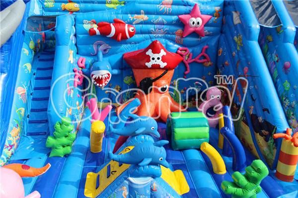 Giant Ocean World Inflatable Playground/Inflatable Obstacle with Slide Chob549