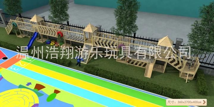 2021 Latest Outdoor Adventure Wooden Playground for Kindergarten