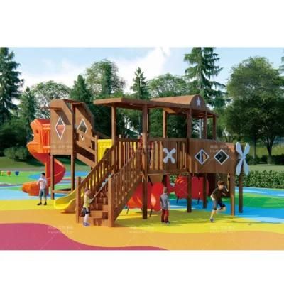 Multi-Function Kids Climbing Outdoor/Indoor Playground Slide Equipment Wooden Series