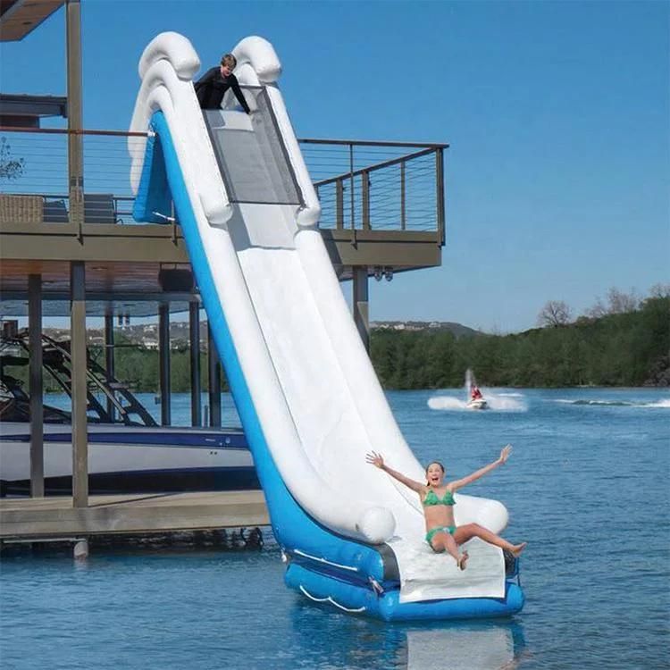 PVC Material White Color Inflatable Yacht Slide Inflatable Slide for Lake