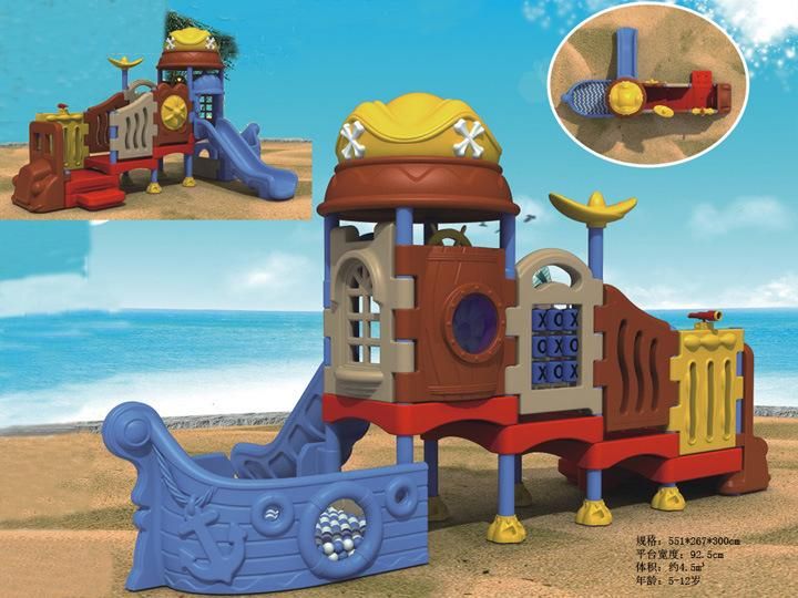 Pirate Boat Design Kids Outdoor Plastic Playground Equipment