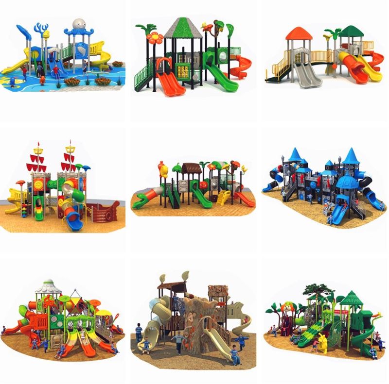 Customized Outdoor Children′s Playground Amusement Park Equipment Slide Climbing 373b