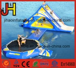 Portable Inflatable Floating Trampoline Slide for Swimming Pool
