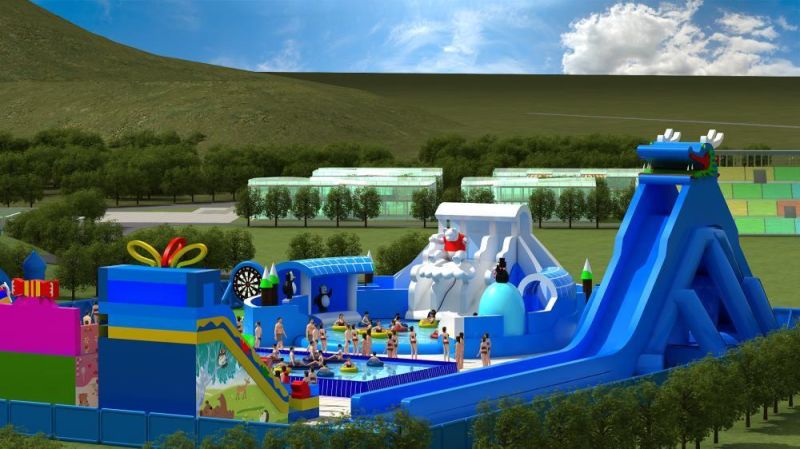 60 X 50m Commercial Inflatable Carnival, Inflatable Amusement Park Outdoor, Entertainment Park for Party Event Company