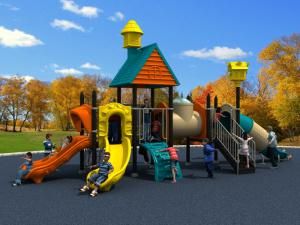 Plastic Material and Outdoor Playground Type Kids Play Equipment Slides (HD15A-122C)