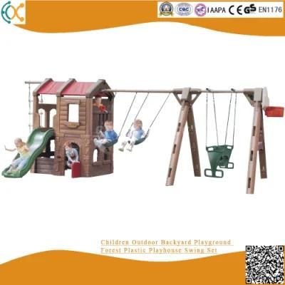 Children Outdoor Backyard Playground Forest Plastic Playhouse Swing Set