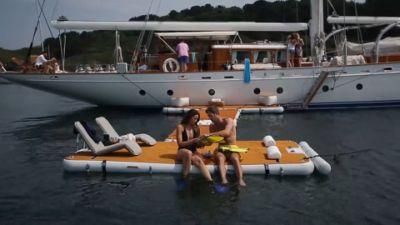 Custom Design PVC Inflatable Platform Dock Inflatable Island Floating Lounge