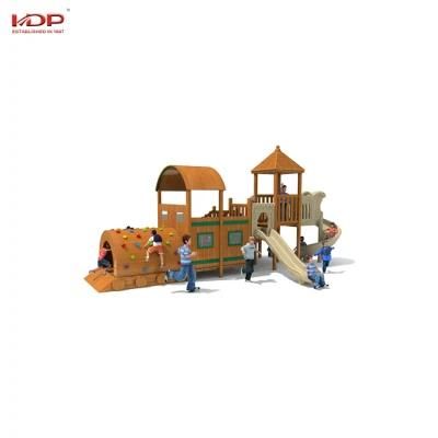 Color Optional Large Wooden Slides Children Outdoor Playground Equipment