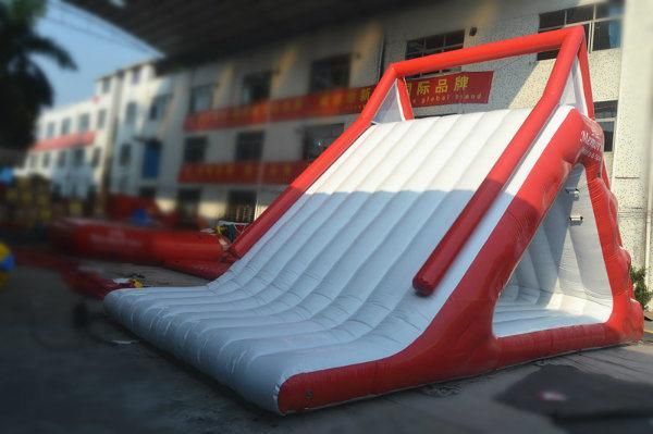 Colorful Inflatable Floating Water Slide with Climbing Wall (CHW453)
