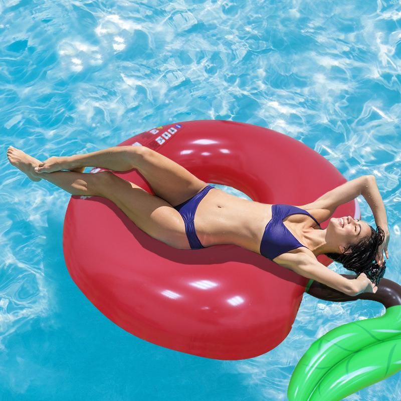 PVC Summer Wter Play Toys Inflatable Eco-Friendly Red Apple Swim Ring for Adult