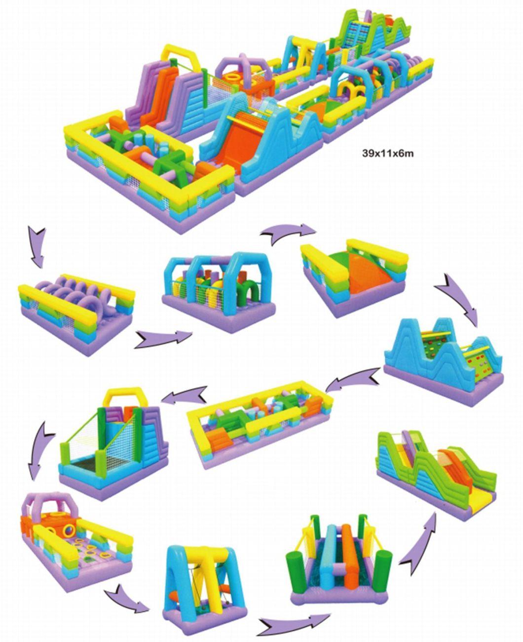 Outdoor Toys Customized Obstacle Games Inflatable Tunnel Floating Obstacle Course