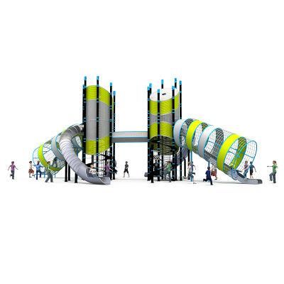 Outdoor Customized Rocket Shape Big Climbing Playground with Slide