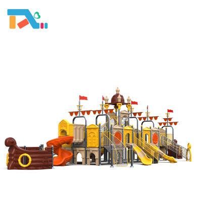 Excellent Playground Children Plastic Toys Plastic Slide Kids Pirate Ship Outdoor Playground Equipment