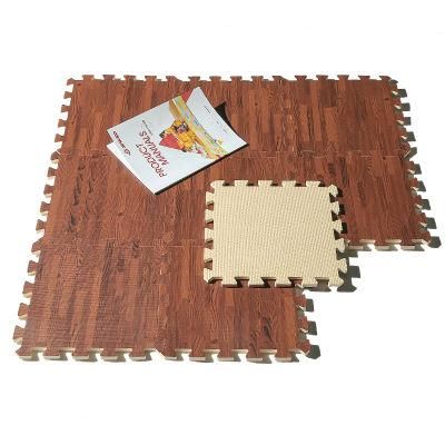 Water-Proof Foam Brown Wood Pattern Indoor Interlocking Floor Mat